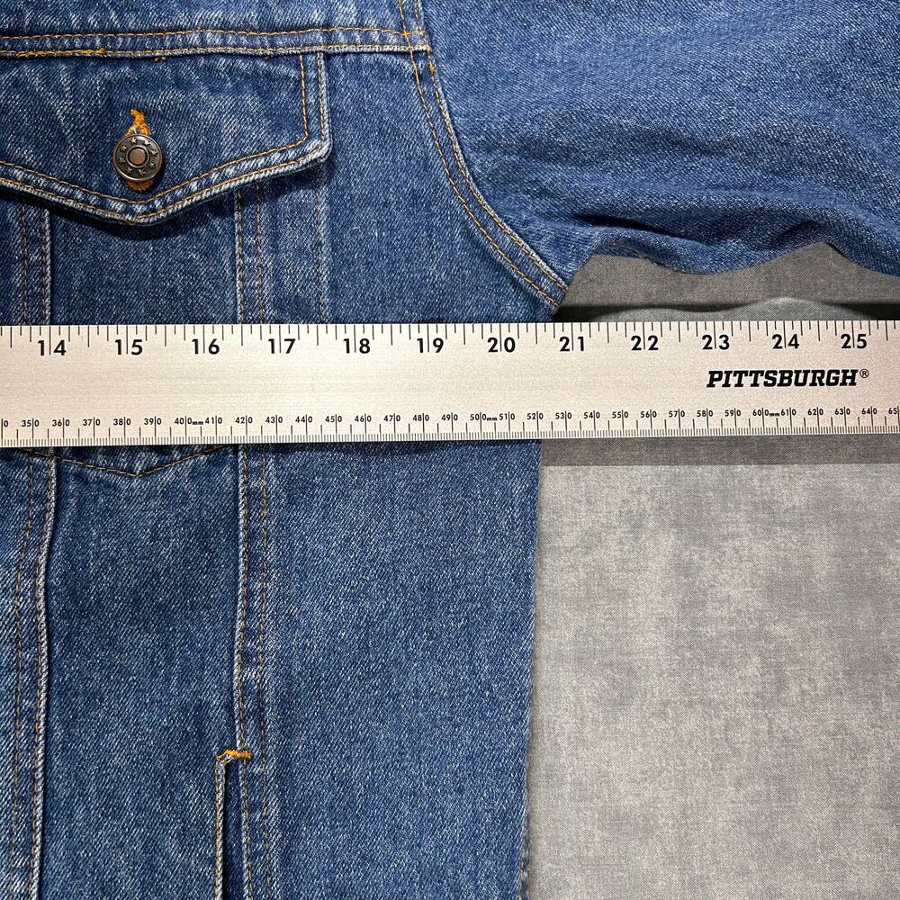 VTG Struggles blue denim streetwear retro trucker jacket mens Small (38/40) - Picture 7 of 8